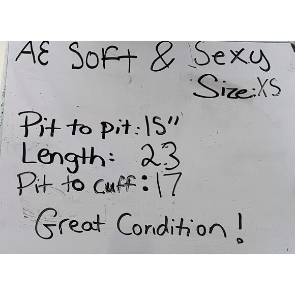 American Eagle Soft and Sexy Black White Striped Long Sleeve Shirt Size XS - Picture 9 of 9